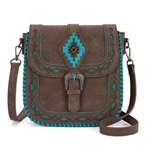5114 Whipstitch Flap Crossbody Bag Designer Saddle Bag MW1359-8360CF